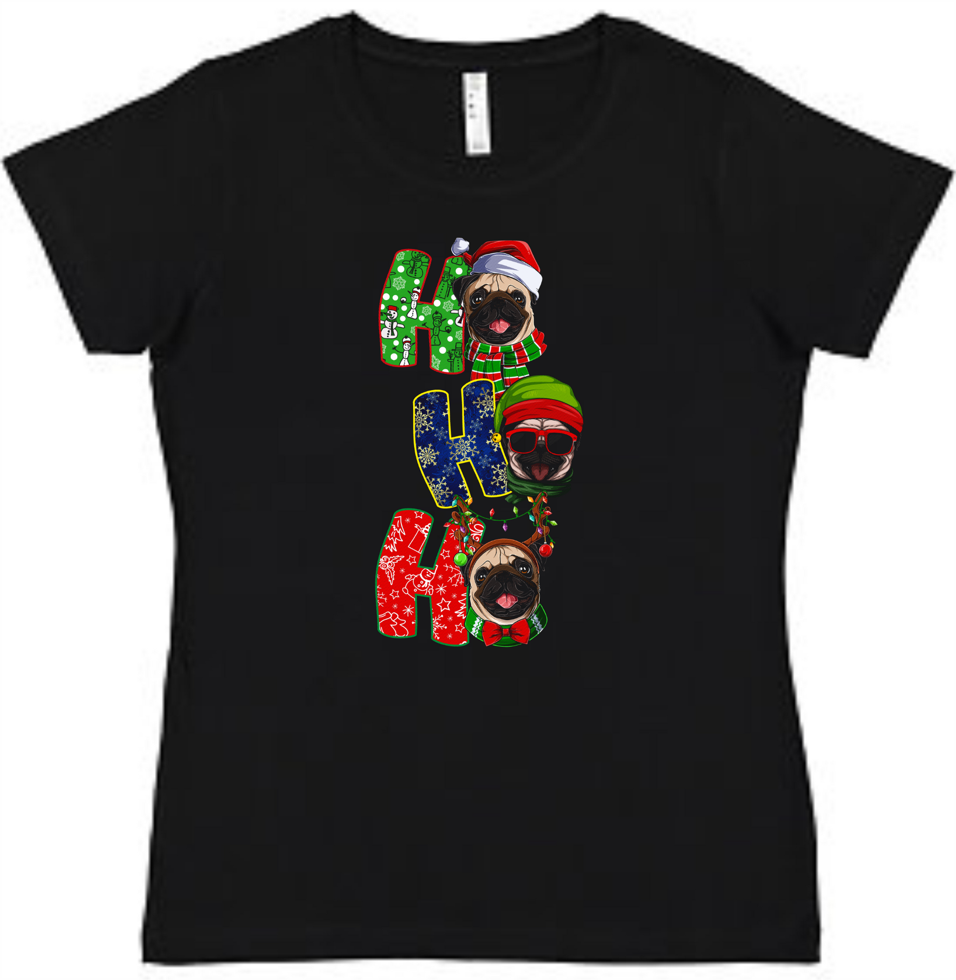 Ho Ho Ho Ladies Tee Ladies Shirt by Akron Pride Custom Tees | Akron Pride Custom Tees