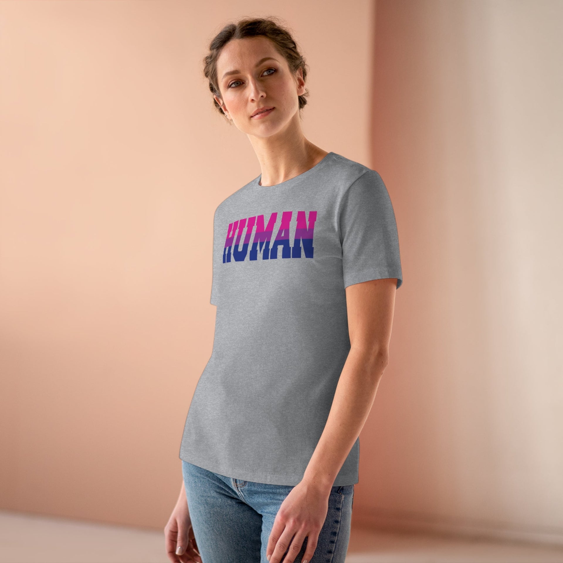 Human Bi Ladies Tee T-Shirt by Printify | Akron Pride Custom Tees