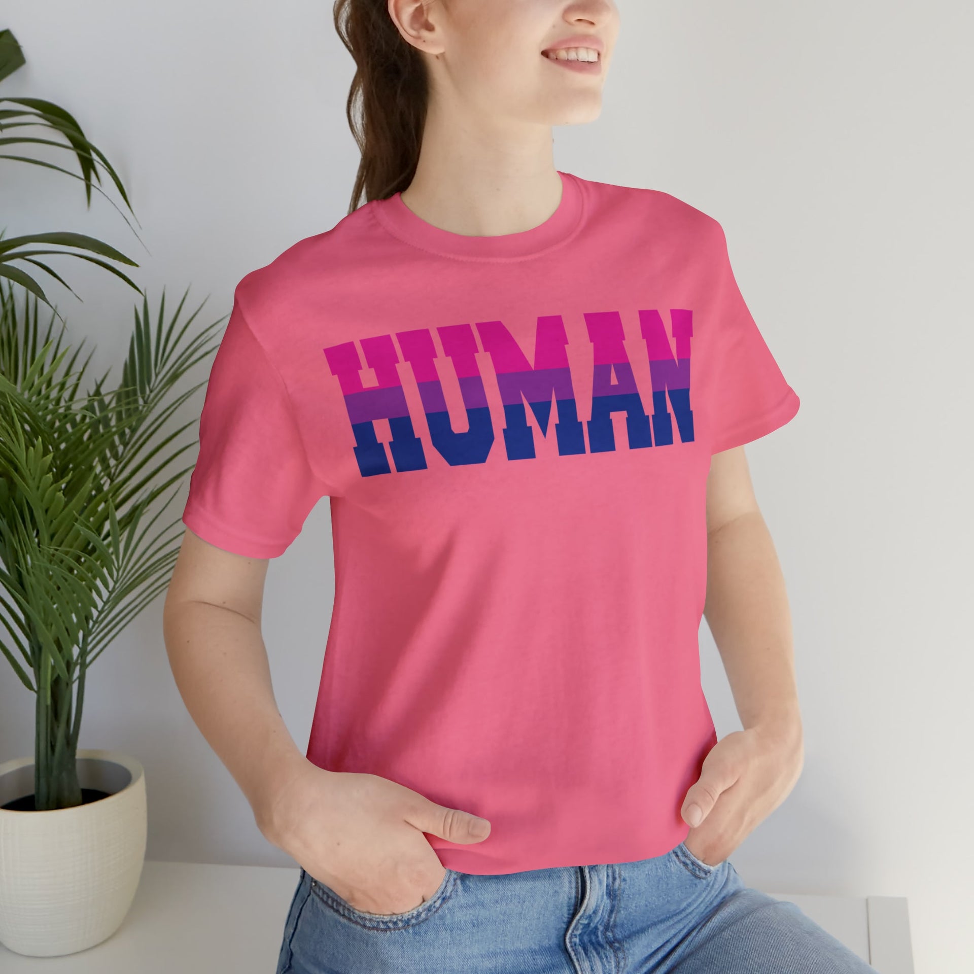 Human Bi Pride Tee T-Shirt by Printify | Akron Pride Custom Tees