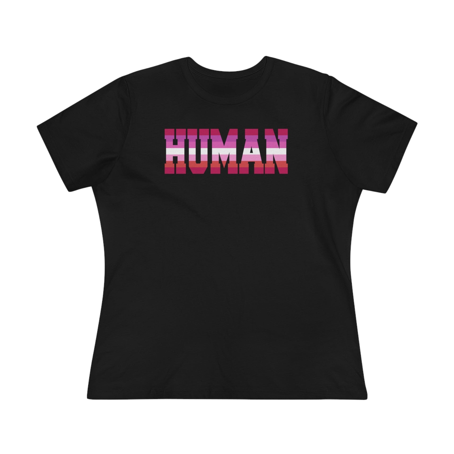 Human Lesbian Ladies Tee Black S T-Shirt by Printify | Akron Pride Custom Tees