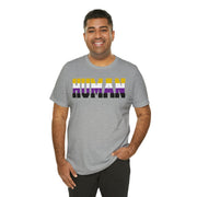 Human Nonbinary Pride Tee Athletic Heather T-Shirt by Printify | Akron Pride Custom Tees