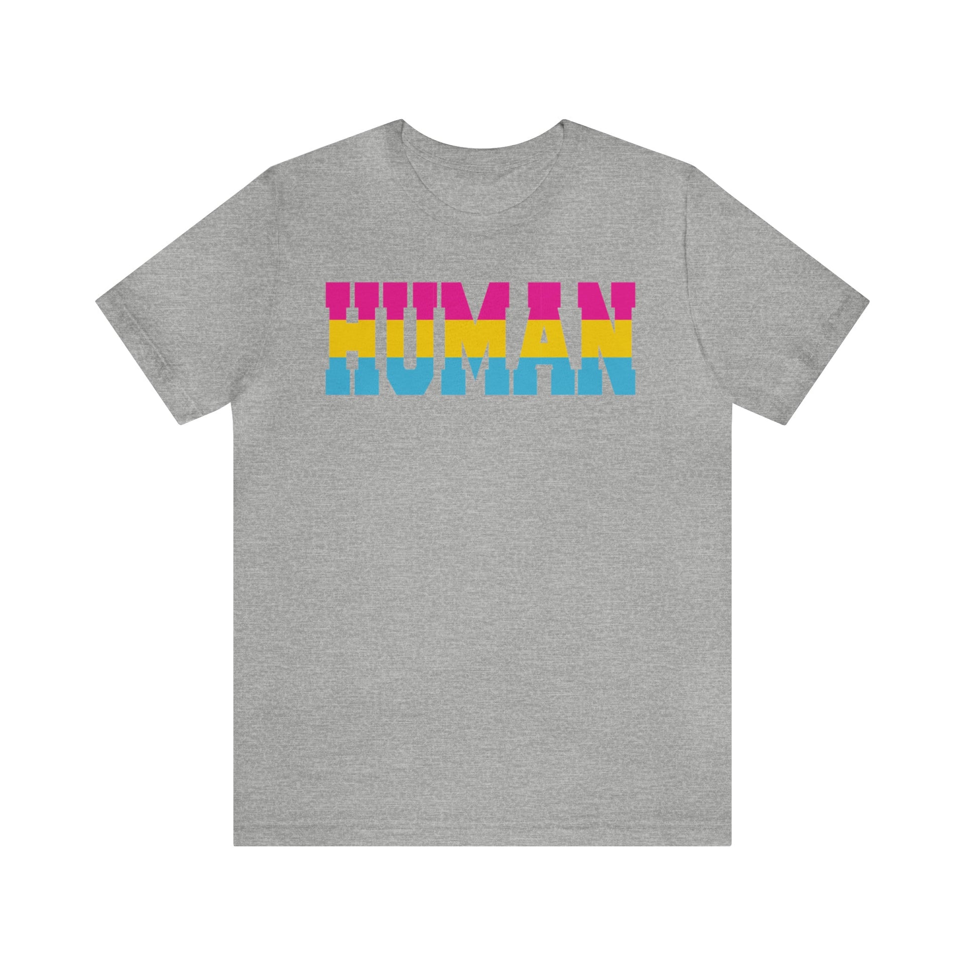 Human Pan Pride Tee Athletic Heather S T-Shirt by Printify | Akron Pride Custom Tees