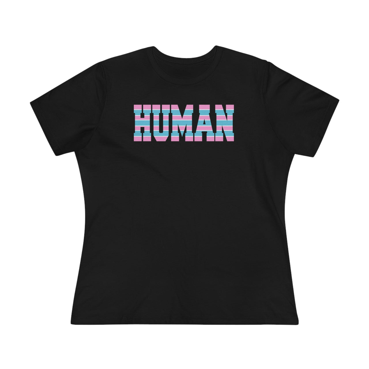 Human Trans Ladies Tee Black 2XL T-Shirt by Printify | Akron Pride Custom Tees