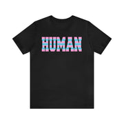 Human Trans Pride Tee Black S T-Shirt by Printify | Akron Pride Custom Tees