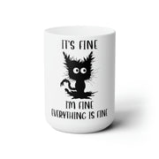 I'M FINE Mug 15oz Mug by Printify | Akron Pride Custom Tees