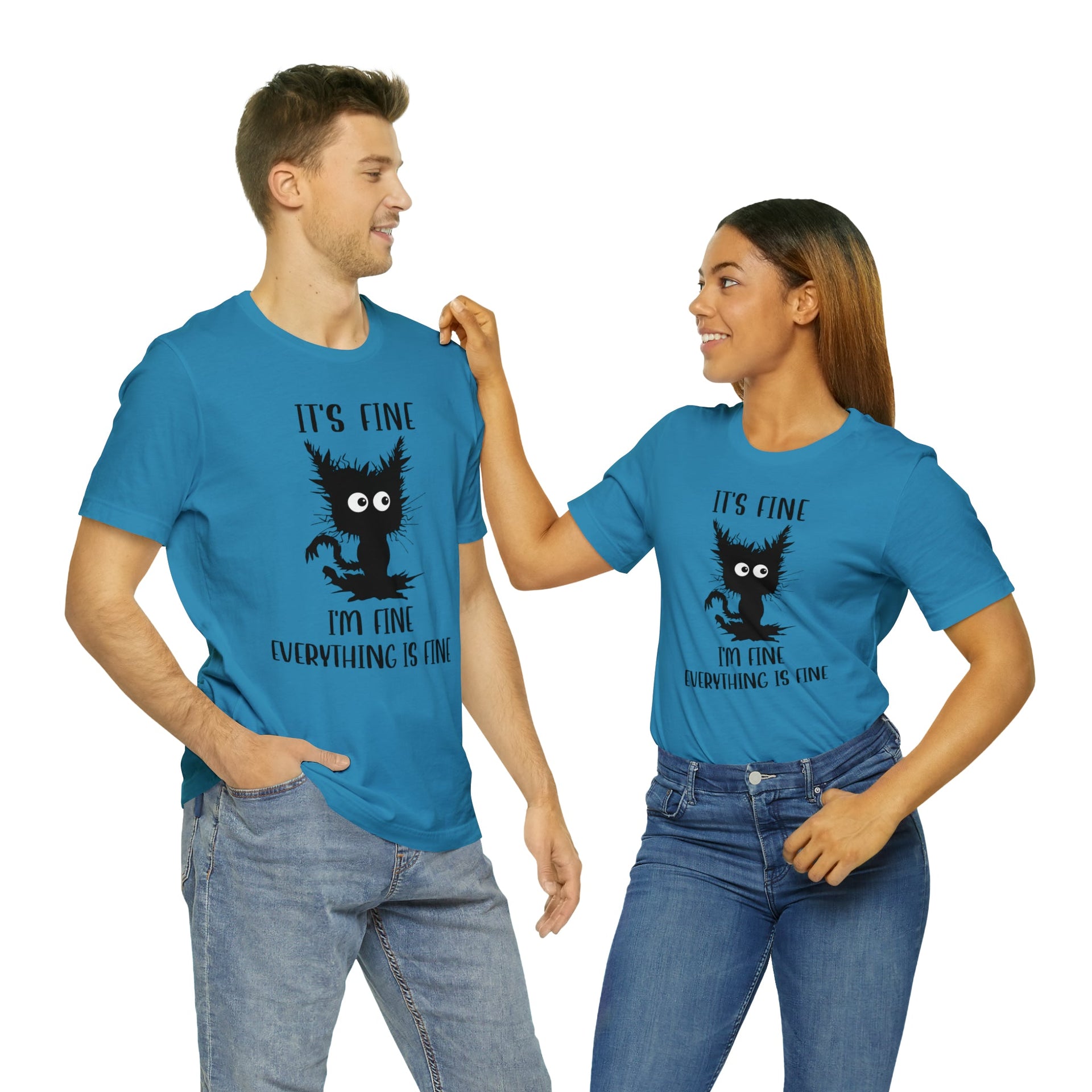 It's Fine Tee Aqua S T-Shirt by Printify | Akron Pride Custom Tees