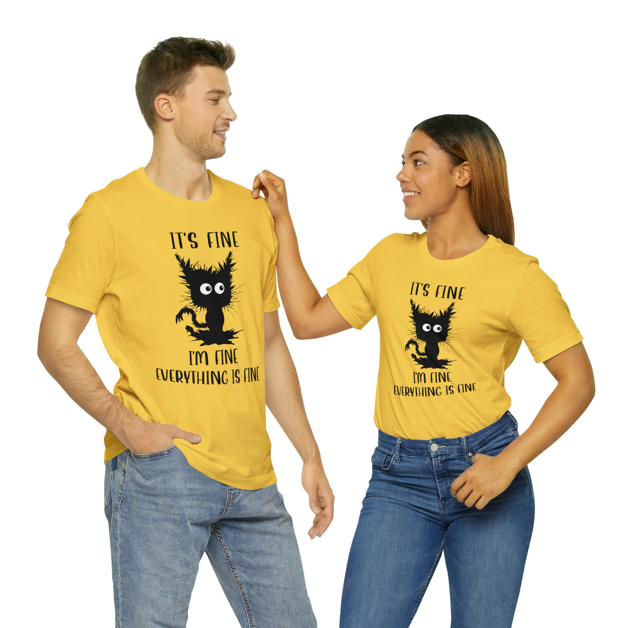 It's Fine Tee Yellow S T-Shirt by Printify | Akron Pride Custom Tees