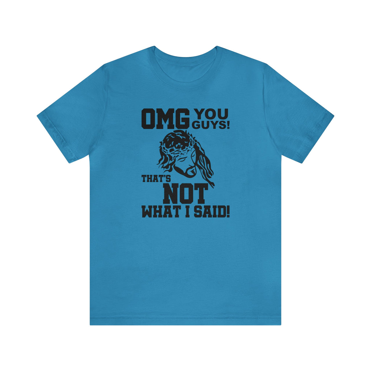 Jesus OMG Tee Aqua S T-Shirt by Printify | Akron Pride Custom Tees