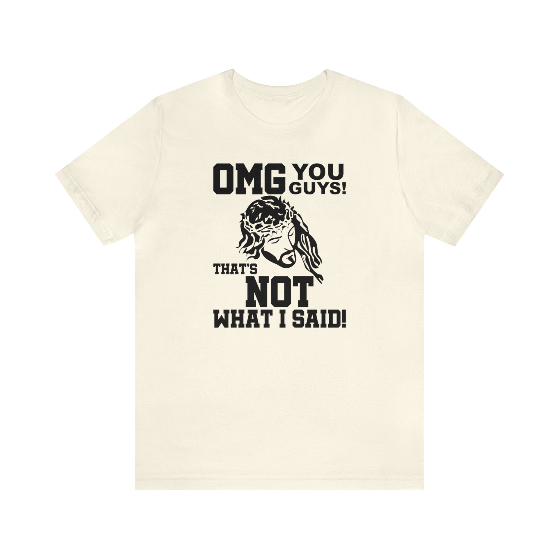 Jesus OMG Tee Natural S T-Shirt by Printify | Akron Pride Custom Tees