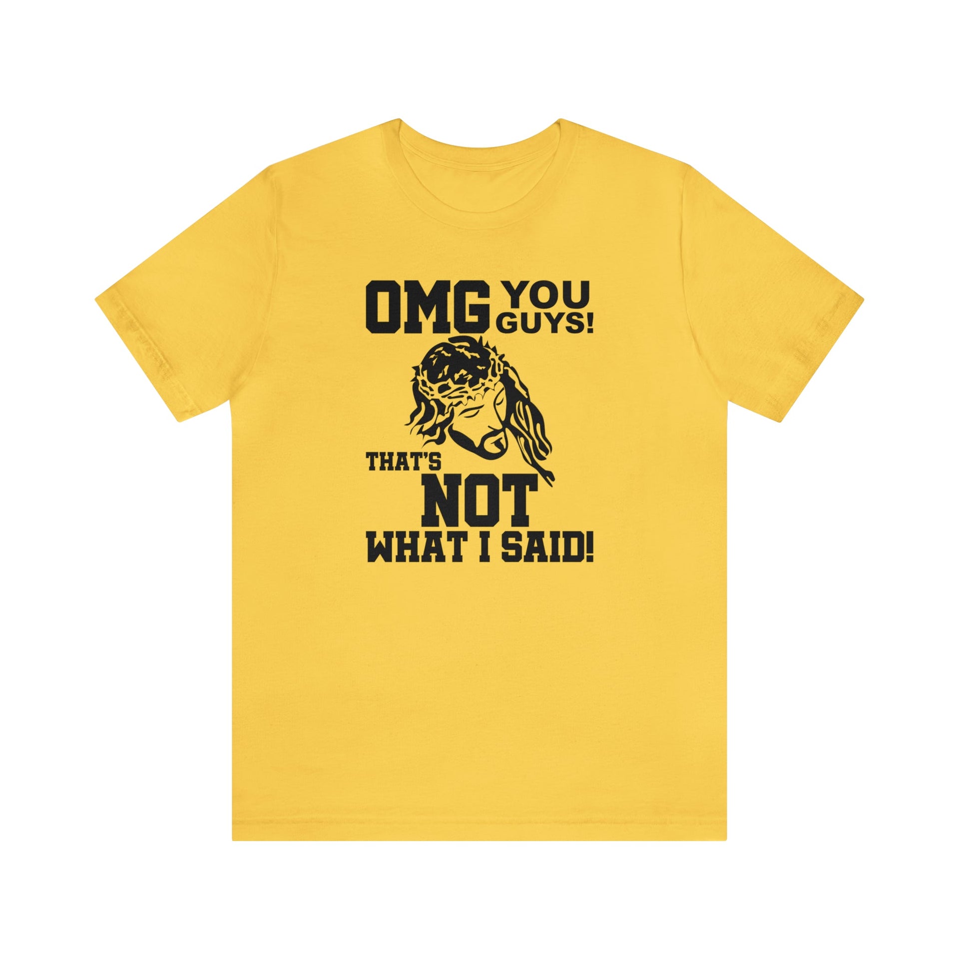 Jesus OMG Tee Yellow S T-Shirt by Printify | Akron Pride Custom Tees