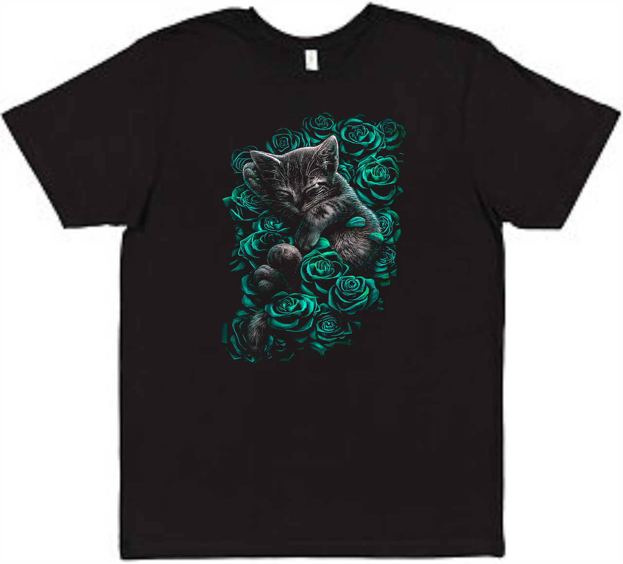 Kitty and Roses Tee Adult Shirt by Akron Pride Custom Tees | Akron Pride Custom Tees