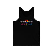 Love is Love Tank Top XS Black Tank Top by Printify | Akron Pride Custom Tees