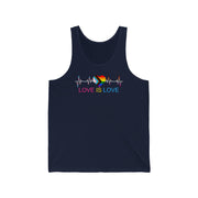 Love is Love Tank Top XS Navy Tank Top by Printify | Akron Pride Custom Tees