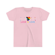 Love is Love Youth Tee Pink S Kids clothes by Printify | Akron Pride Custom Tees