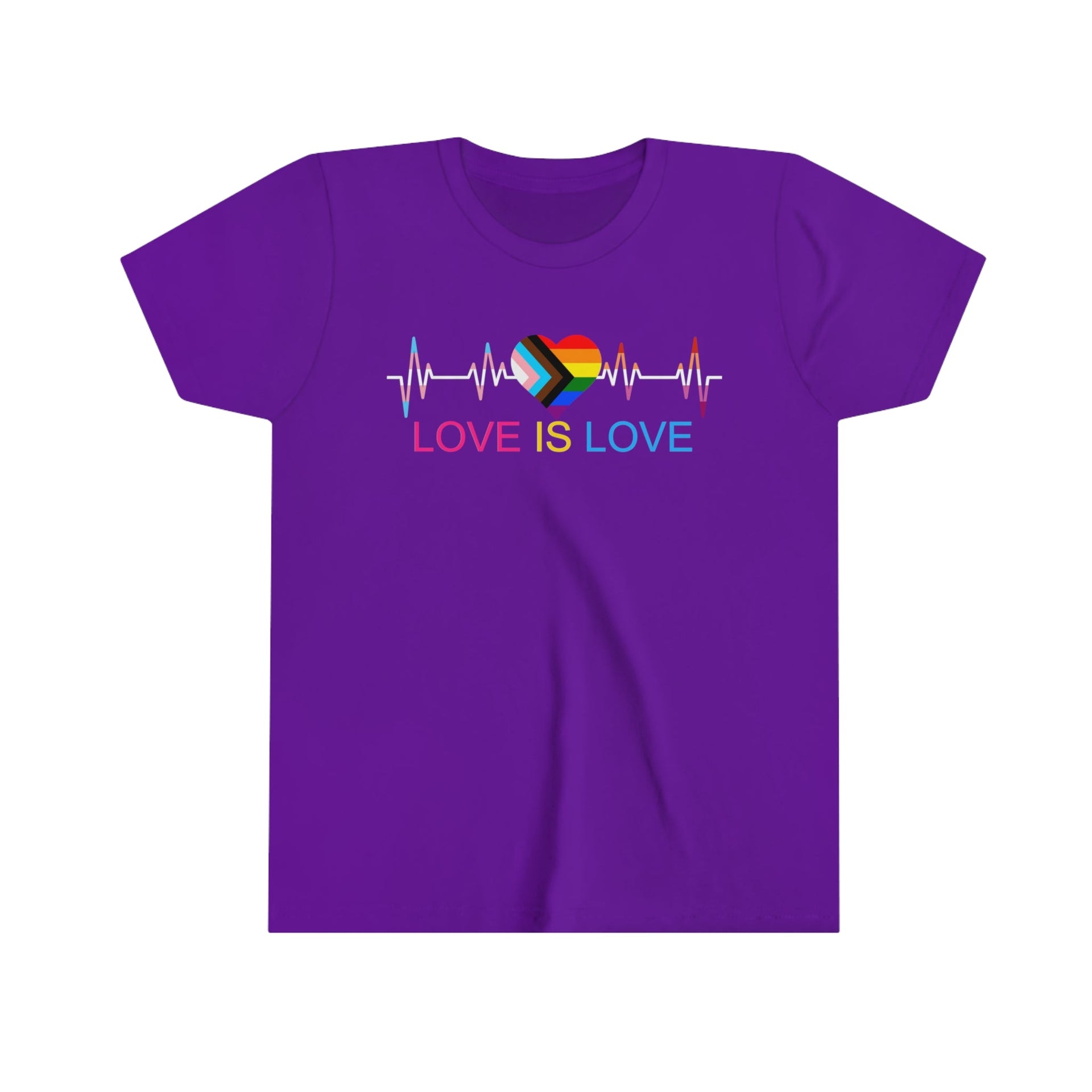 Love is Love Youth Tee Team Purple S Kids clothes by Printify | Akron Pride Custom Tees