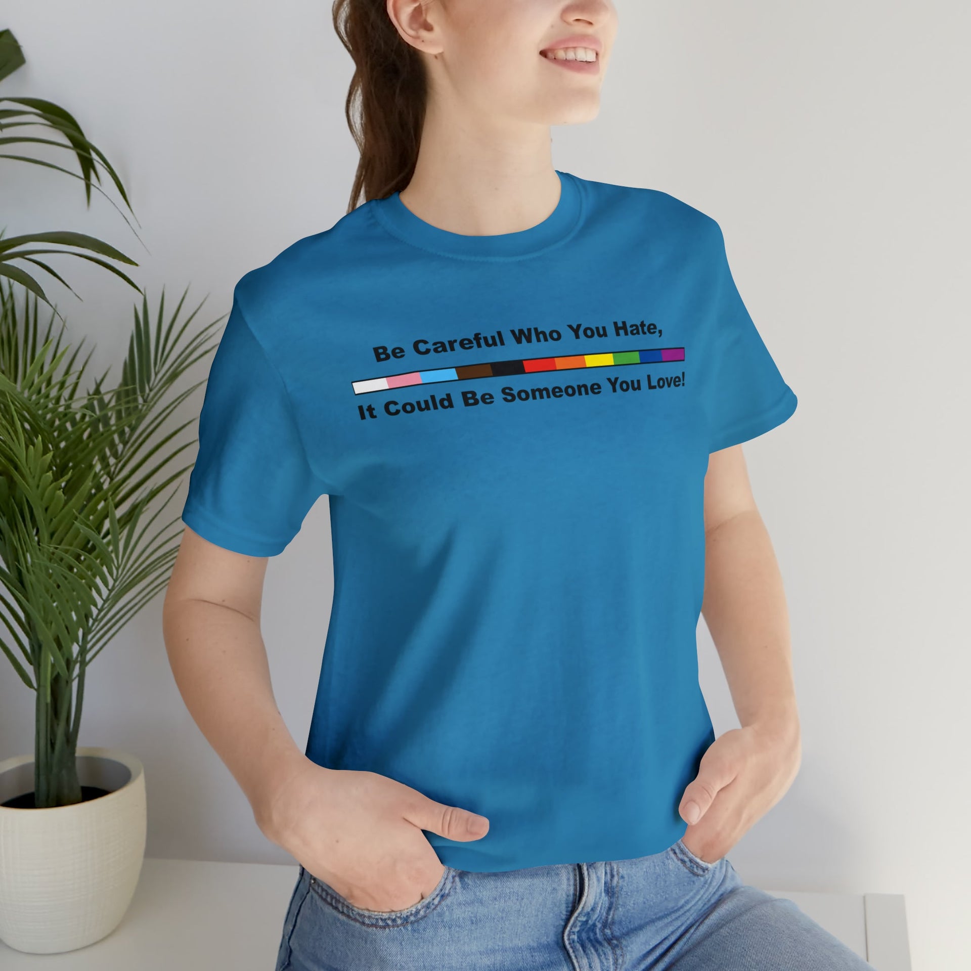 Love Pride Tee Aqua S T-Shirt by Printify | Akron Pride Custom Tees