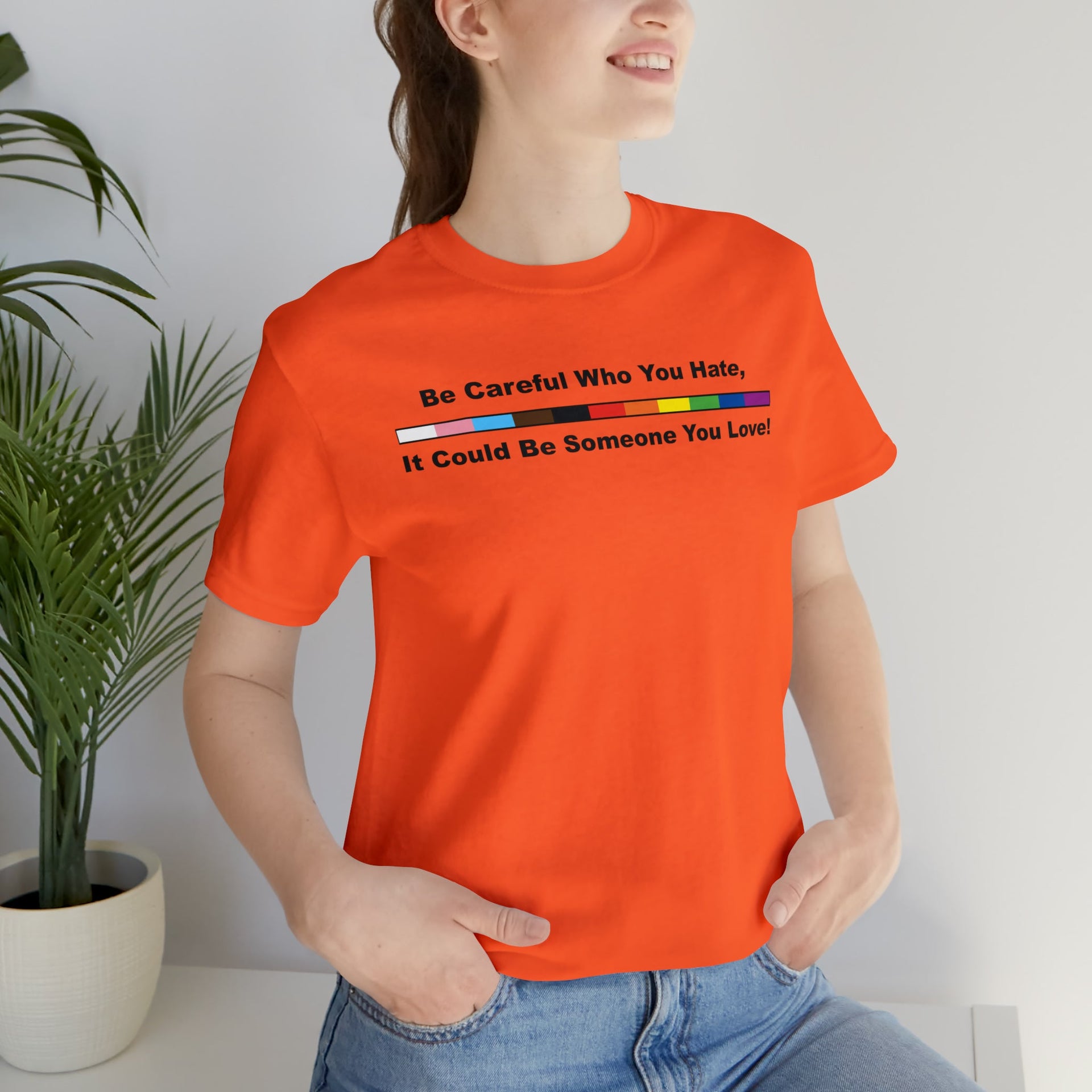 Love Pride Tee Orange S T-Shirt by Printify | Akron Pride Custom Tees