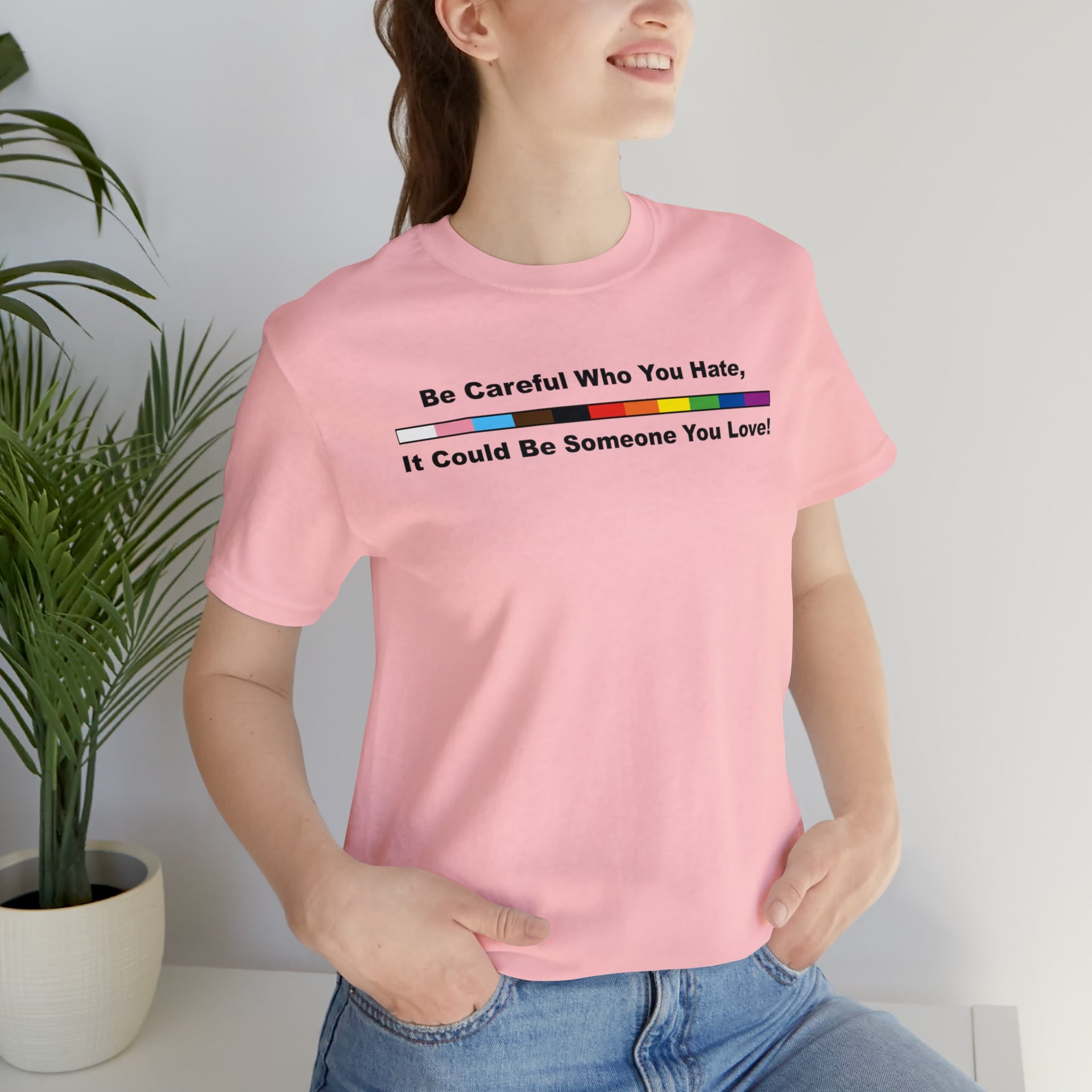 Love Pride Tee Pink S T-Shirt by Printify | Akron Pride Custom Tees