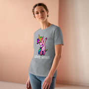 Love Wins Ladies Tee Athletic Heather S T-Shirt by Printify | Akron Pride Custom Tees