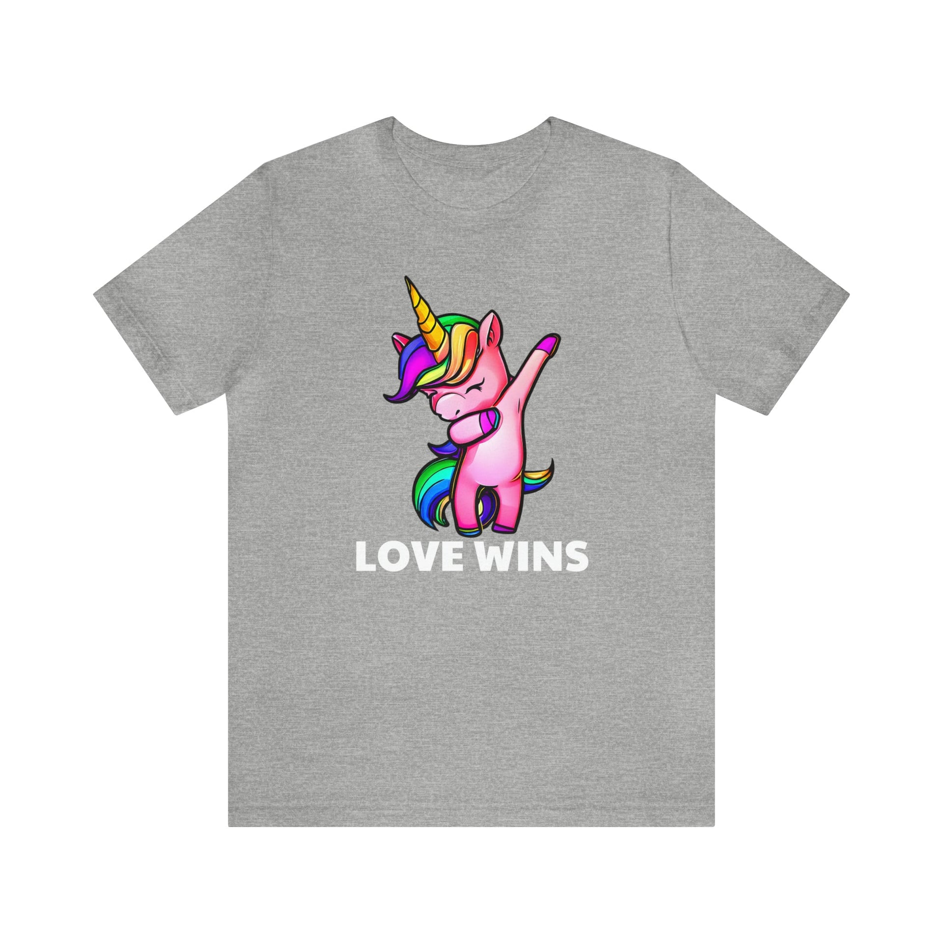 Love Wins Tee Athletic Heather S T-Shirt by Printify | Akron Pride Custom Tees