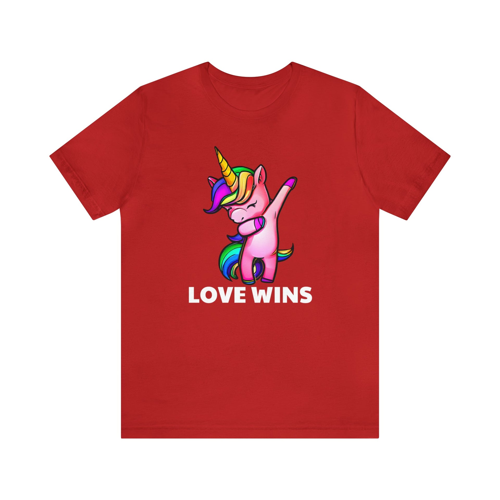 Love Wins Tee Red S T-Shirt by Printify | Akron Pride Custom Tees