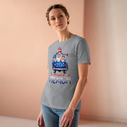 Merica Ladies Tee Athletic Heather S T-Shirt by Printify | Akron Pride Custom Tees