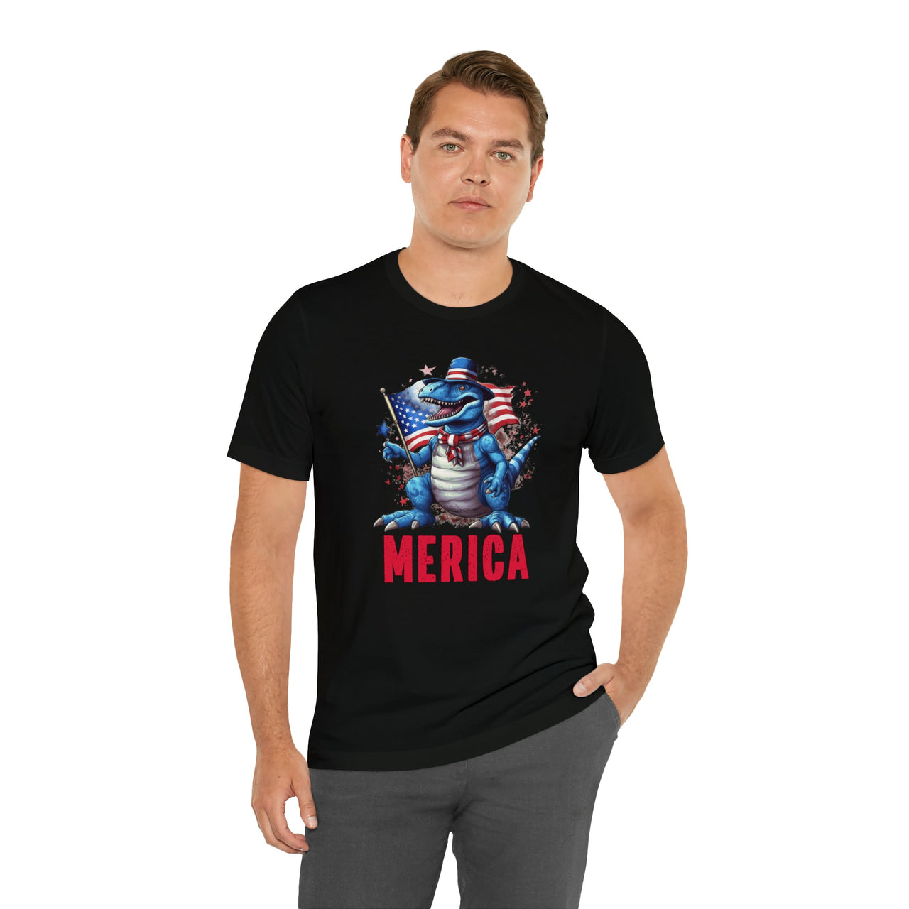 Merica Tee Black S T-Shirt by Printify | Akron Pride Custom Tees
