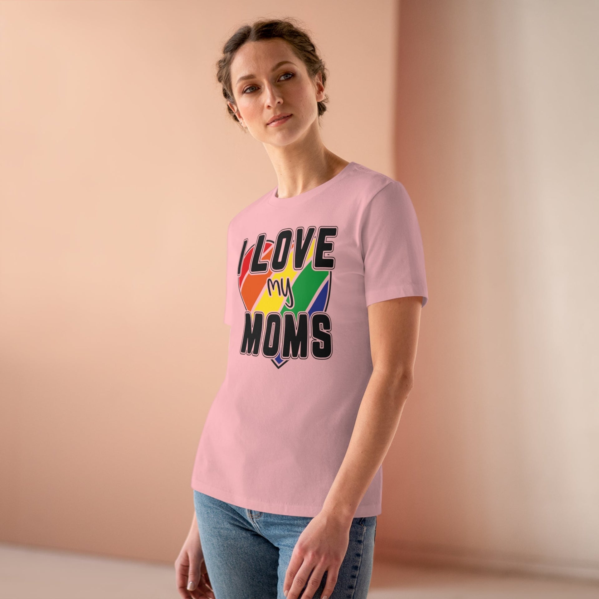 MOM Pride Ladies Tee Pink S T-Shirt by Printify | Akron Pride Custom Tees