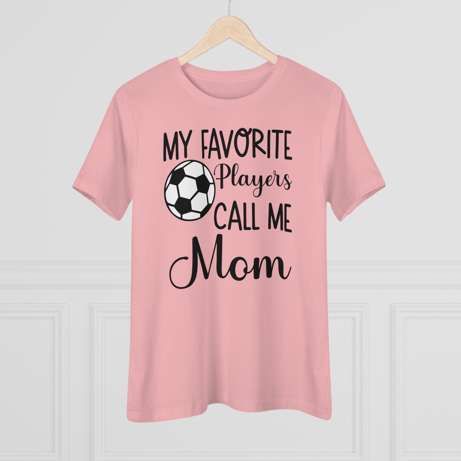MOM Soccer Ladies Tee Pink S T-Shirt by Printify | Akron Pride Custom Tees