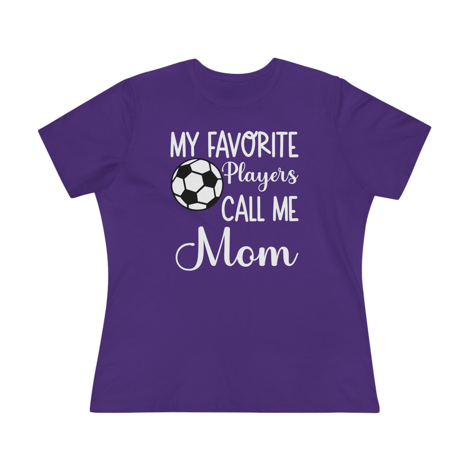 MOM Soccer Ladies Tee Team Purple S T-Shirt by Printify | Akron Pride Custom Tees