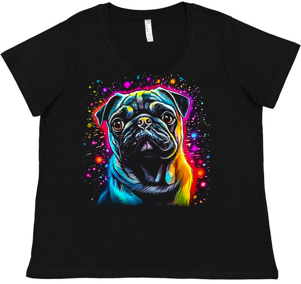 Neon Pug Ladies Tee Ladies Shirt by Akron Pride Custom Tees | Akron Pride Custom Tees