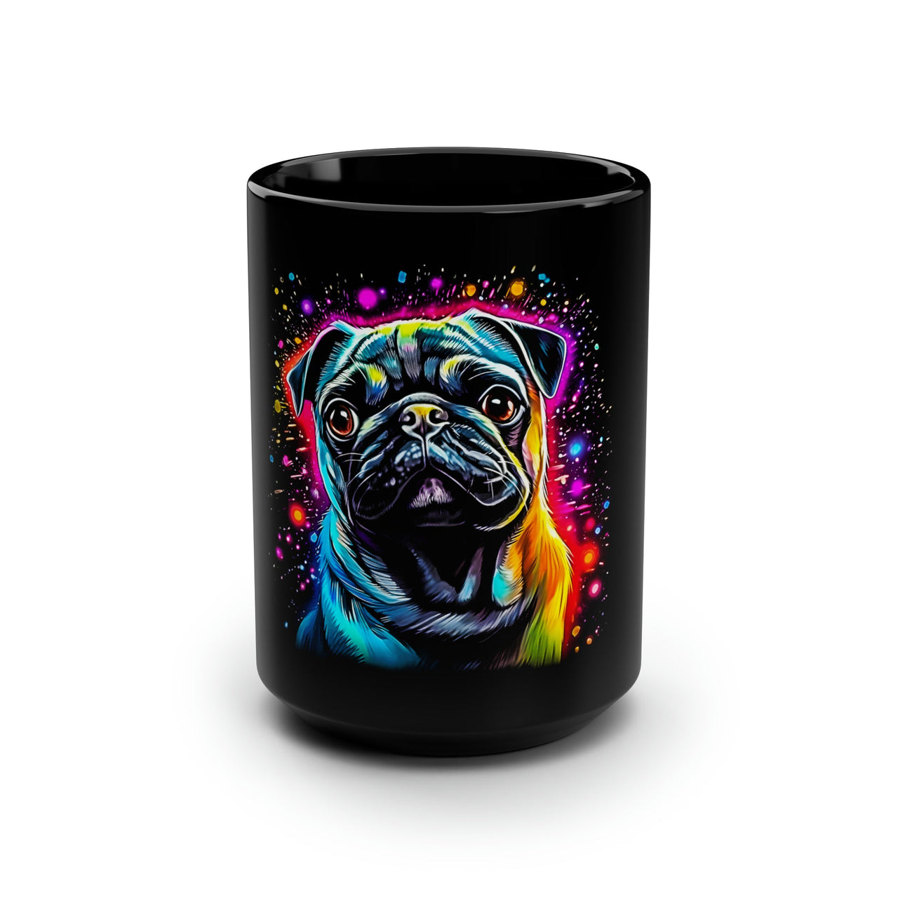 Neon Pug Mug 15oz Mug by Printify | Akron Pride Custom Tees