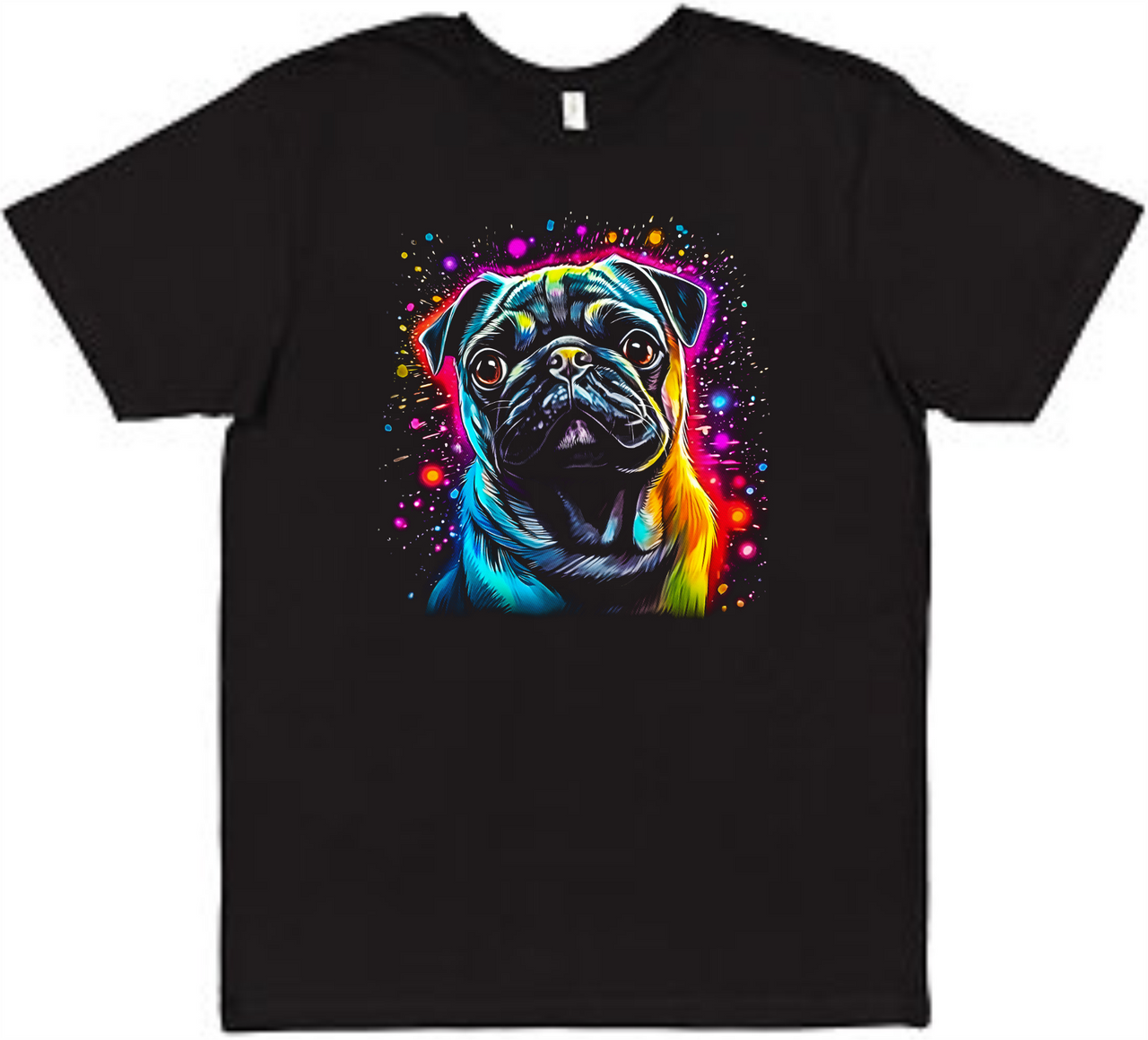 Neon Pug Tee Adult Shirt by Akron Pride Custom Tees | Akron Pride Custom Tees