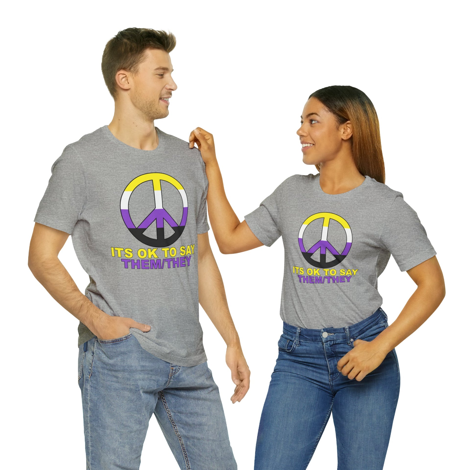 Nonbinary Tee Athletic Heather S T-Shirt by Printify | Akron Pride Custom Tees