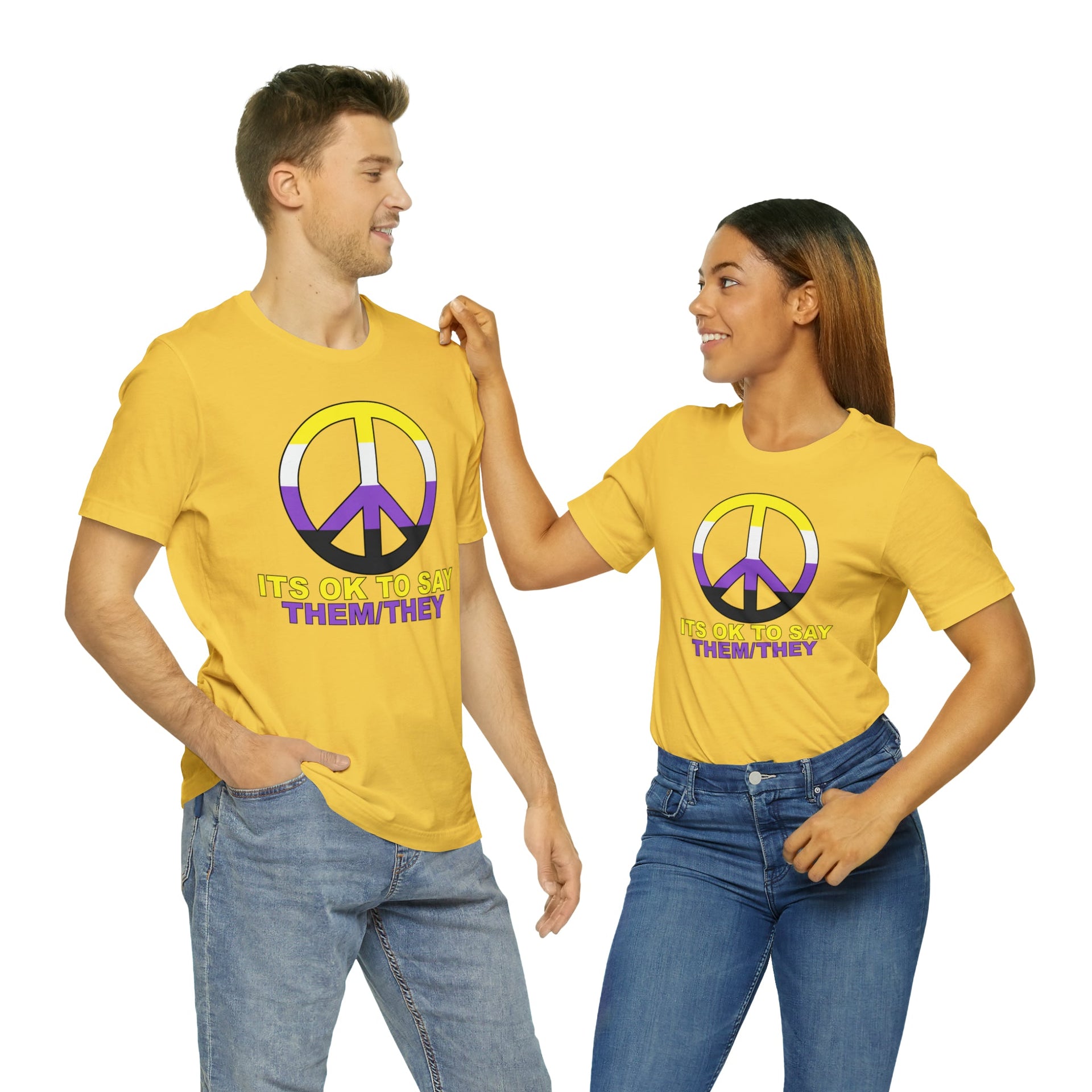 Nonbinary Tee Yellow S T-Shirt by Printify | Akron Pride Custom Tees