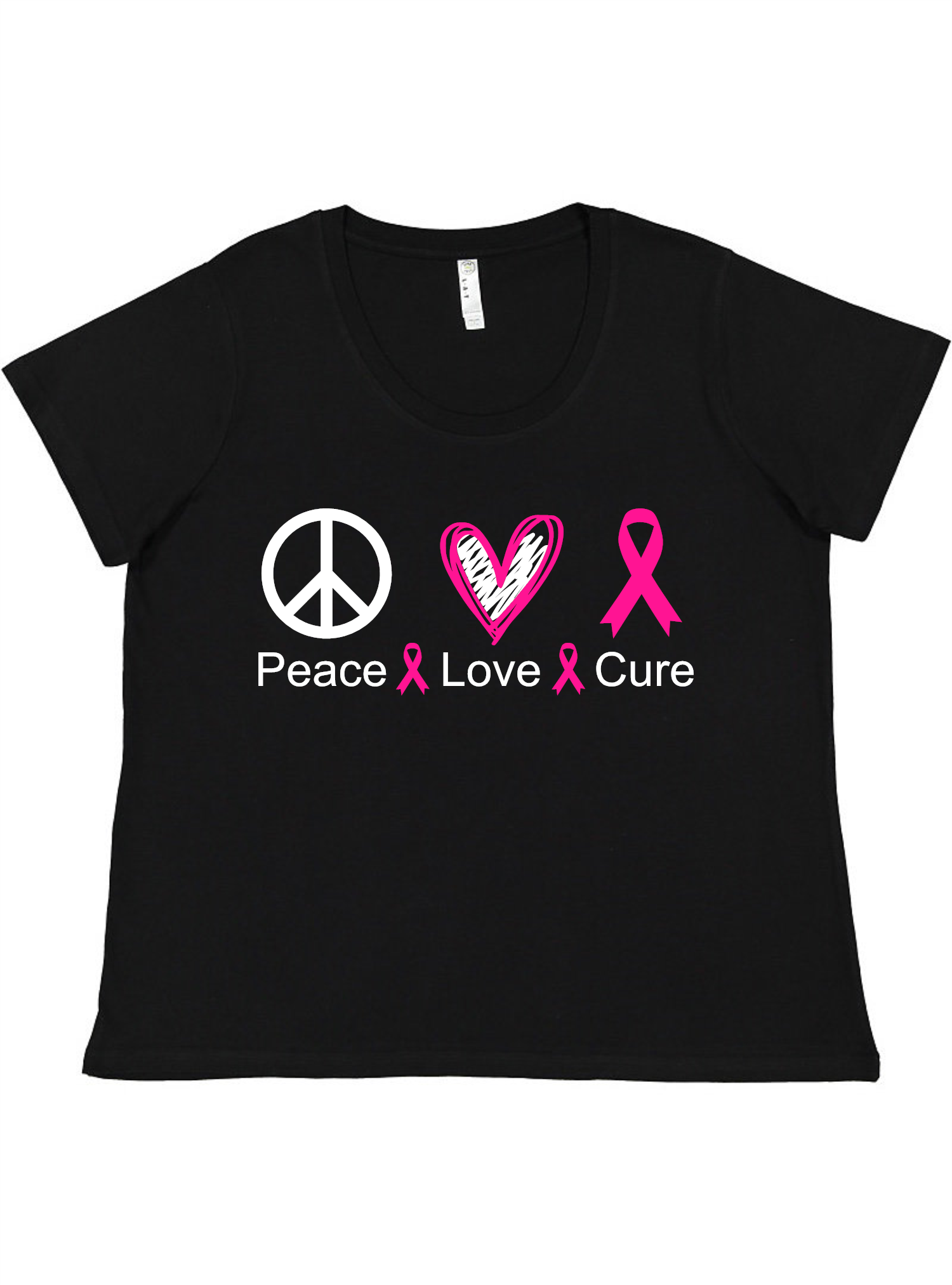 Peace Love Cure Ladies Tee Ladies Shirt by Akron Pride Custom Tees | Akron Pride Custom Tees