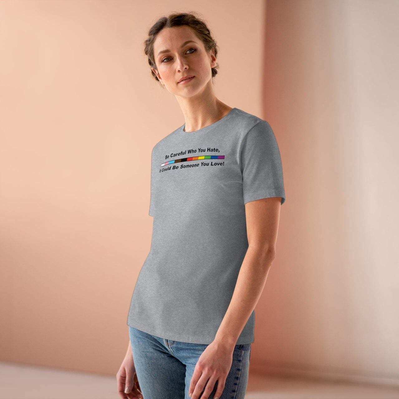 Pride Ladies Tee Athletic Heather S T-Shirt by Printify | Akron Pride Custom Tees