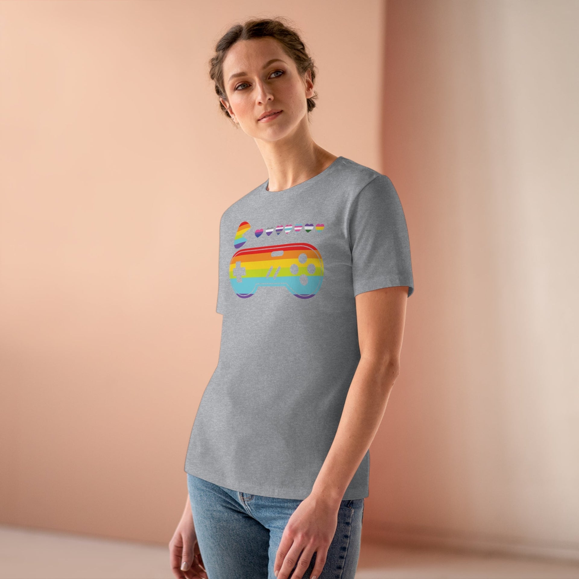 Pride Ladies Tee Athletic Heather S T-Shirt by Printify | Akron Pride Custom Tees
