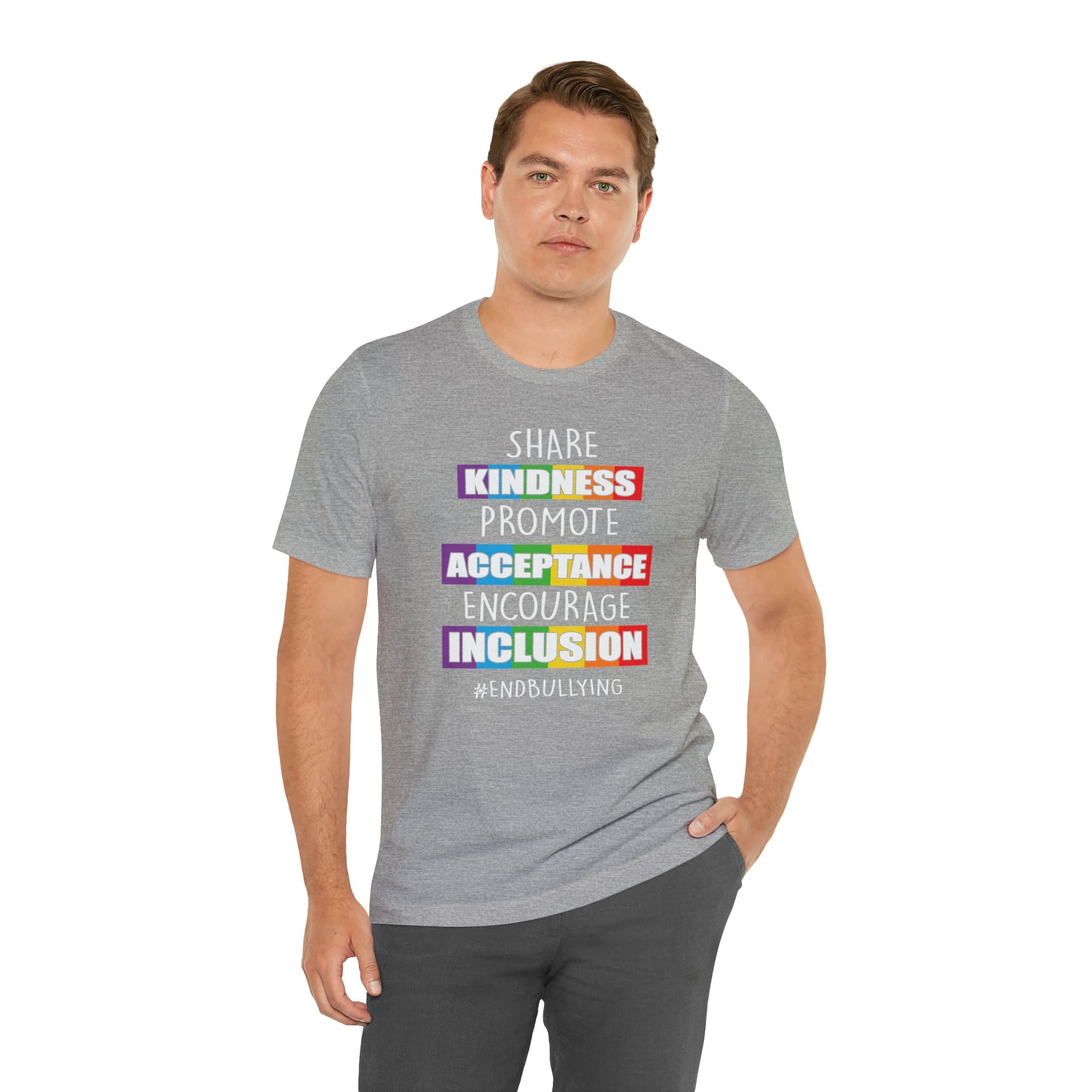 Pride Tee Athletic Heather S T-Shirt by Printify | Akron Pride Custom Tees