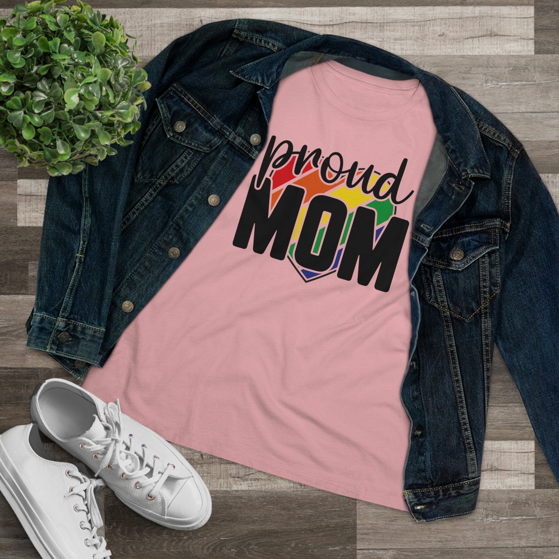 Proud Mom Ladies Tee T-Shirt by Printify | Akron Pride Custom Tees