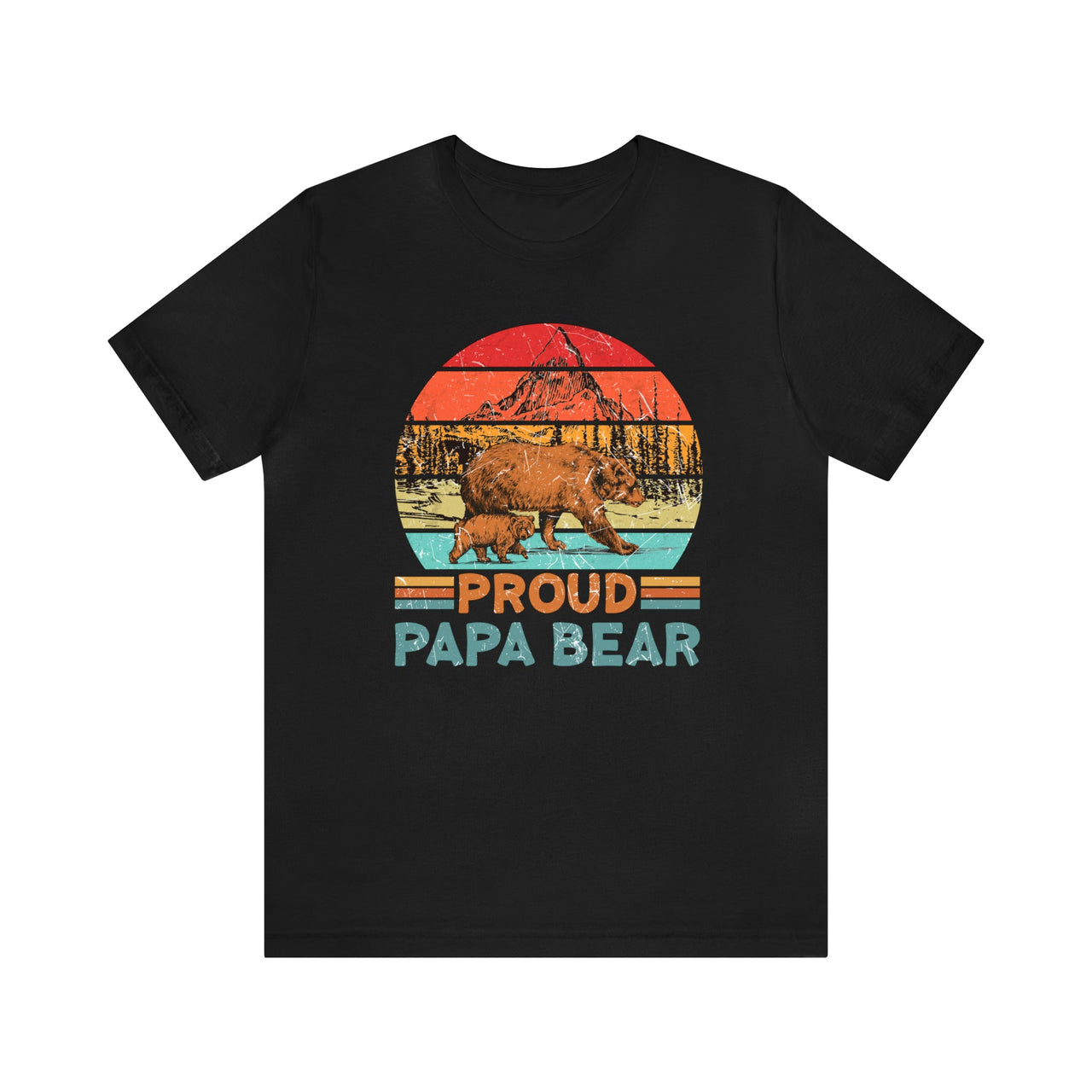 Proud Papa Bear Tee Black S T-Shirt by Printify | Akron Pride Custom Tees