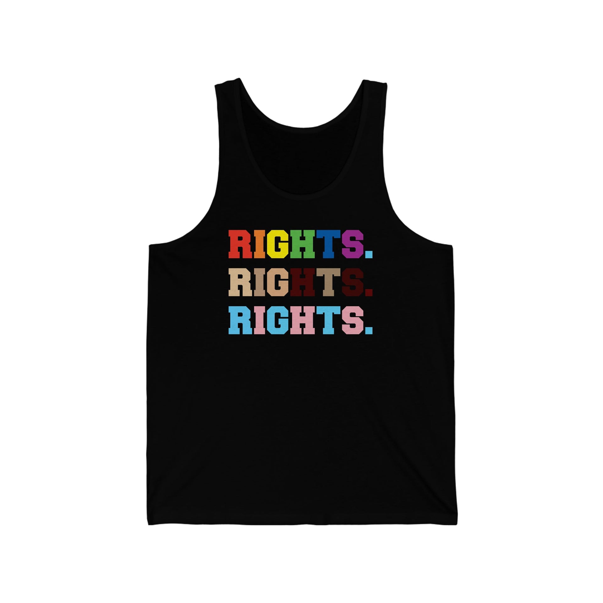 Rights Pride Tank Top XS Black Tank Top by Printify | Akron Pride Custom Tees