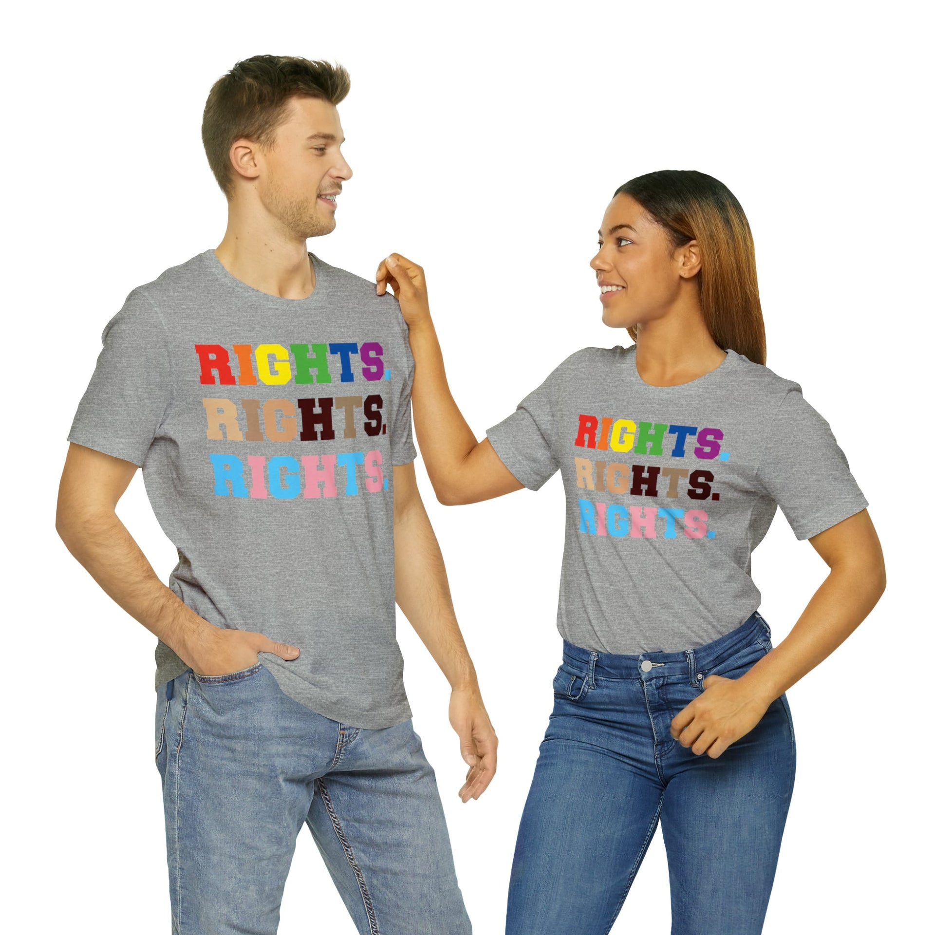 Rights Pride Tee Athletic Heather S T-Shirt by Printify | Akron Pride Custom Tees