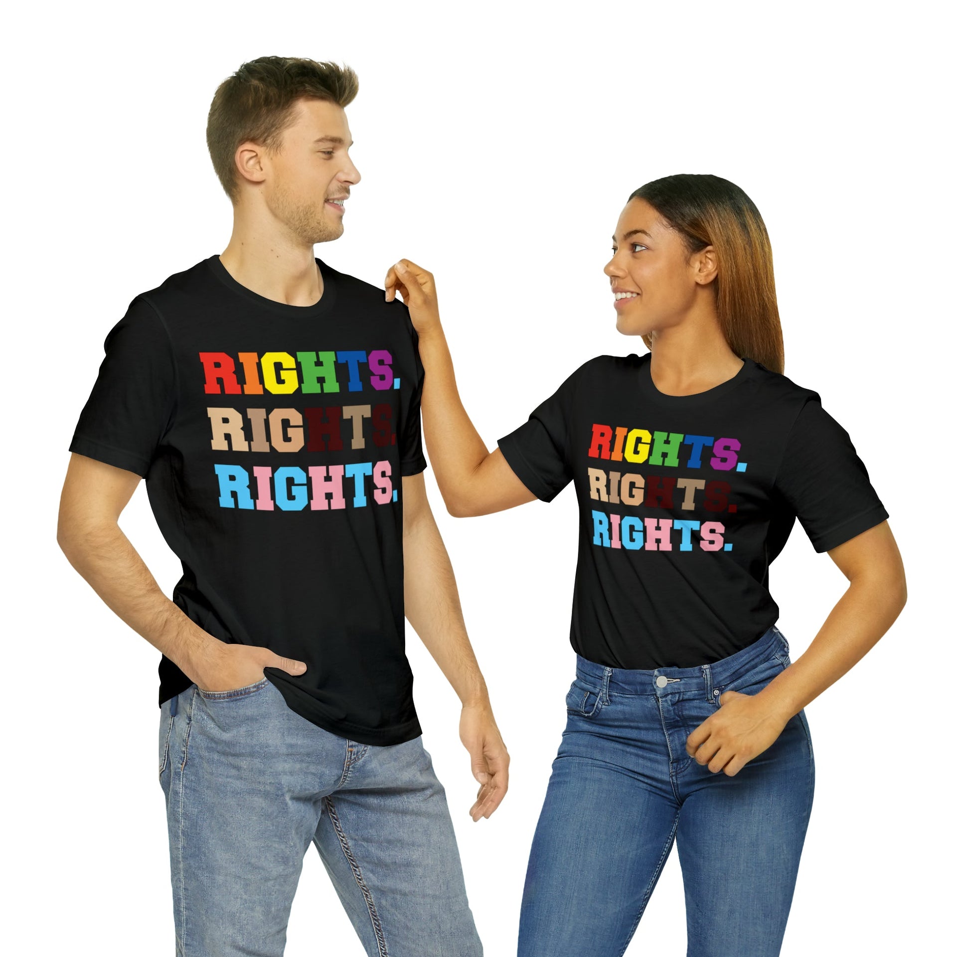 Rights Pride Tee Black S T-Shirt by Printify | Akron Pride Custom Tees