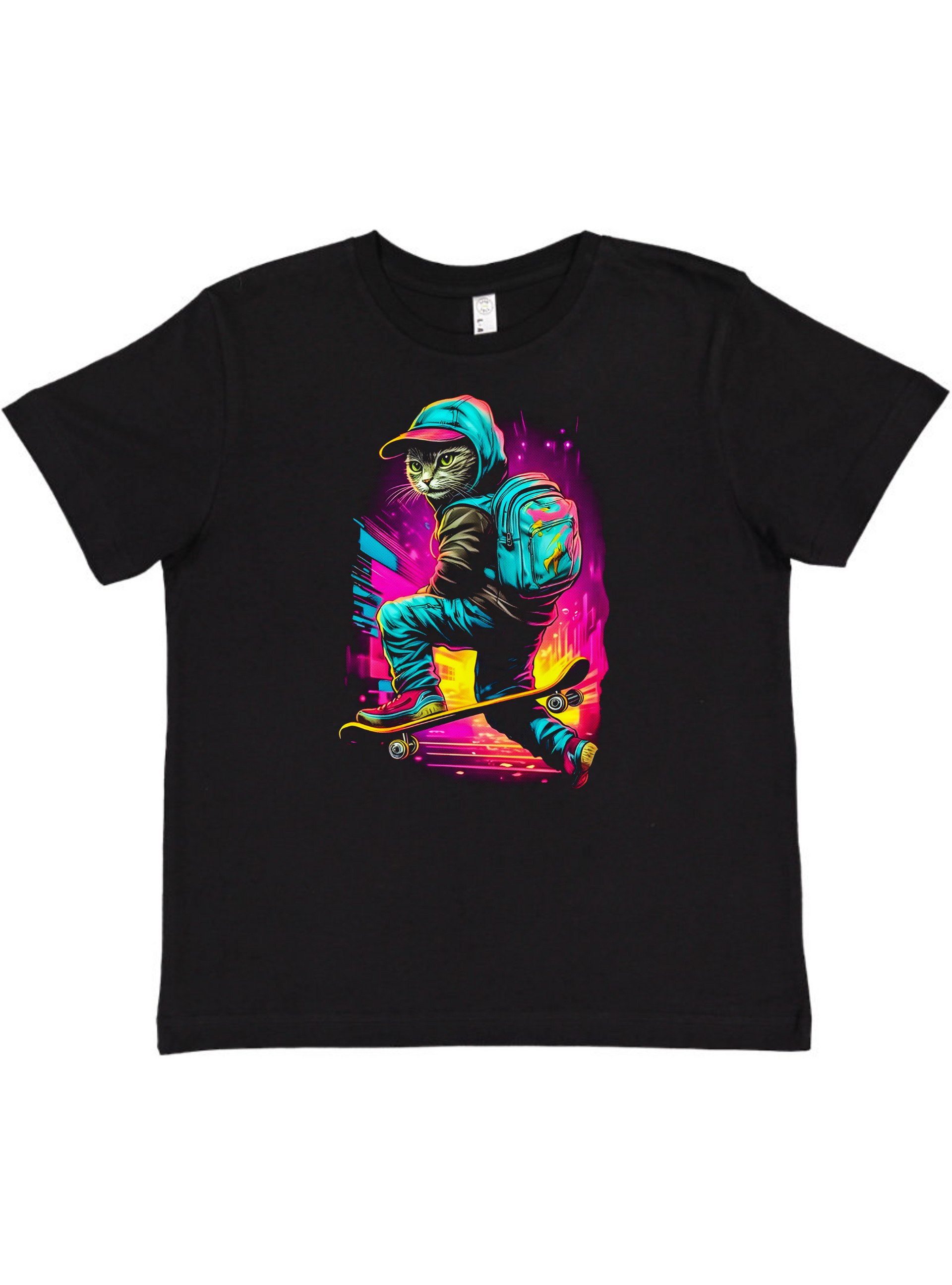 Skate Boarding Cat Youth Tee Adult Shirt by Akron Pride Custom Tees | Akron Pride Custom Tees