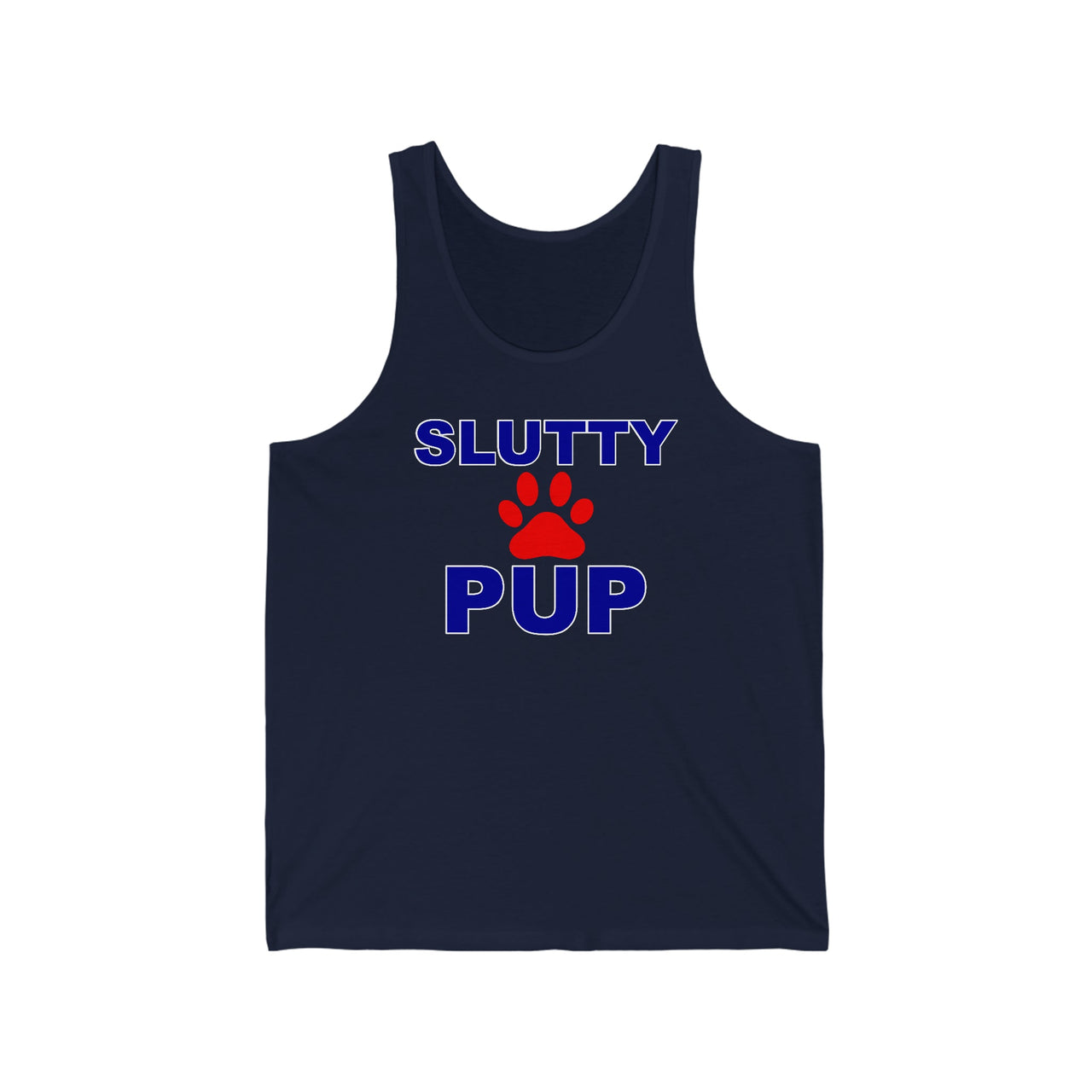 Slutty Pup Tank Top XS Navy Tank Top by Printify | Akron Pride Custom Tees