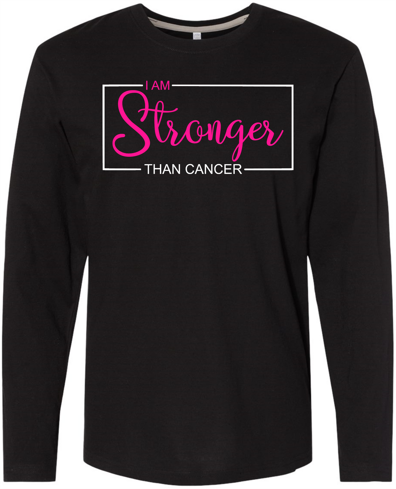 Stronger than Cancer LS Tee Men Long Sleeve Shirt by Akron Pride Custom Tees | Akron Pride Custom Tees