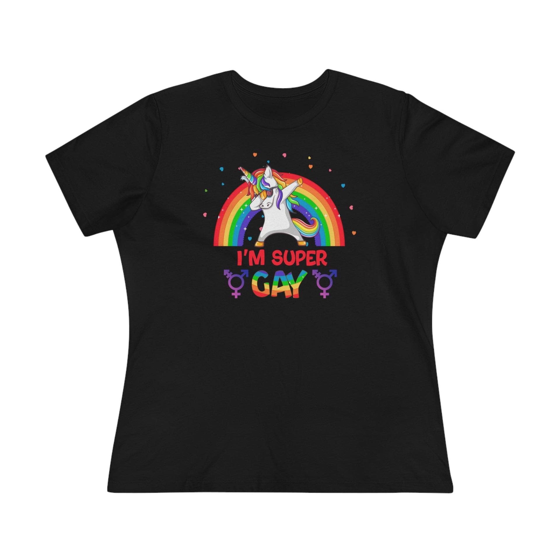 Super Gay Ladies Tee Black T-Shirt by Printify | Akron Pride Custom Tees
