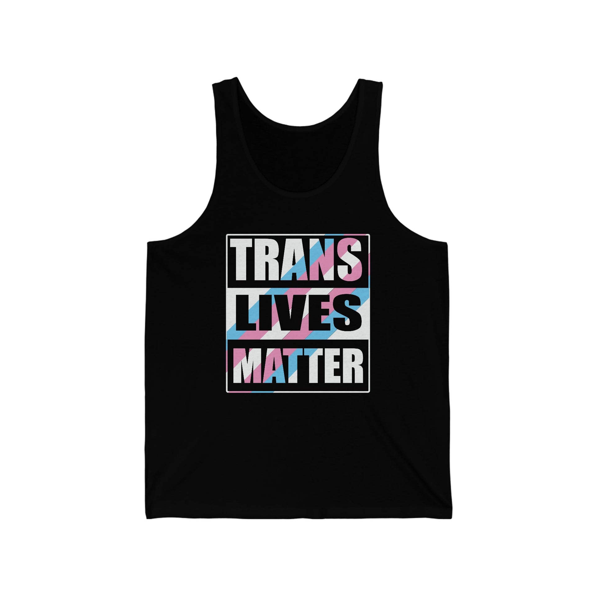 Trans Lives Matter Tank Top S Black Tank Top by Printify | Akron Pride Custom Tees