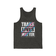 Trans Lives Matter Tank Top S Charcoal Black TriBlend Tank Top by Printify | Akron Pride Custom Tees
